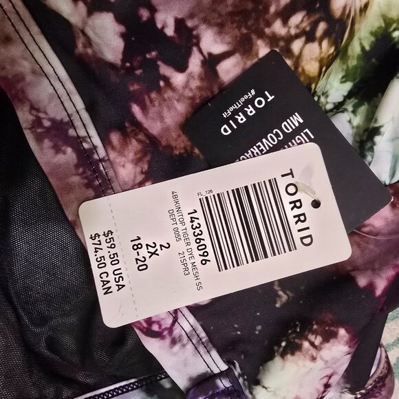 Torrid - Women's Size 2X - Brand New Wire Free Swim Top - Flutter Sleeves - BNWT - Picture 6 of 6